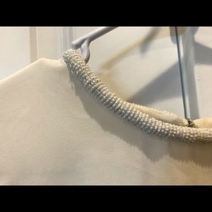 Beaded silk ivory blouse